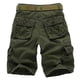 thumbnail image 4 of Mens Shorts Carga Estilo Recortado con Bolsillos de Botón de Cremallera, Pantalones Cortos Casuales de Poliéster Sólido para Hombre, 4 of 4