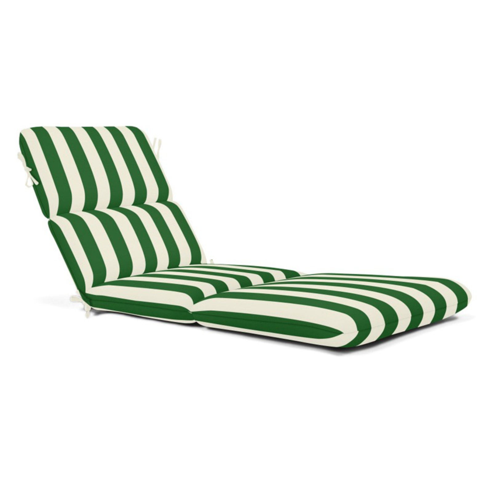 Sunbrella Striped Outdoor Chaise Cushion 74 x 22 in. Maxim Forest
