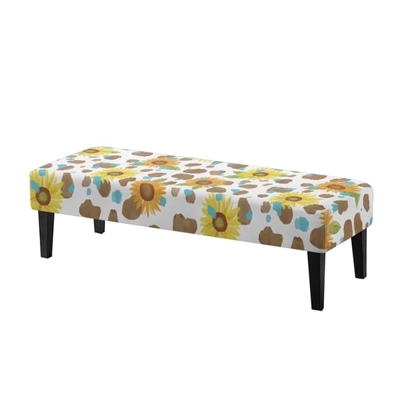 Chririnla Dust Proof Bench Seat Protection for Bedroom Hotel, Polyester Spandex Machine Washable Dining Room Bench Covers with Elastic