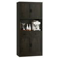 thumbnail image 4 of Homfa 71" Tall Modern Farmhouse Storage Cabinet, Kitchen Pantry with 2 Drawers and Adjustable Shelves, Dark Brown, 4 of 7
