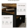 thumbnail image 3 of Modern Coffee Table with Storage, Wood Coffee Table for Living Room, 2-Tier Center Table for Large or Small Spaces Apartment Home Office Dark Brown/Black., 3 of 12