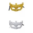 thumbnail image 1 of Paquete de 2 s de encaje con para mujer con corbatas, disfraces, Halloween, graduación, carnaval, vacaciones, disfraces, accesorios, mujeres, hombres, Plata Hugo Cubierta de la mascarada, 1 of 10