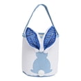 thumbnail image 2 of CoreLiving Woven Style Canvas Easter Bunny Baskets Empty with Lights and Sturdy Handles, Large Tote Bags for Egg Hunt Candy Holders Easter Party Decorations Storage Containers, 2 of 9