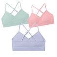 thumbnail image 3 of Livona Racerback Training Bra for Girls- 3 Pack Seamless Sports Bra, Padded Everyday Bra Bralette,Crop Cami Tank Top (6-14), 3 of 6