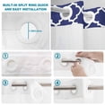thumbnail image 3 of No Hook Shower Curtain with Built-in Rings - Navy Lake Blue Morocco Washable Waterproof Fabric Bathroom Curtains for Hotel,Rentals, 60 X 72 Inch Long , Minimalist Geometric Pattern, 3 of 9
