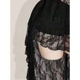 thumbnail image 7 of Black V-Neck Ruffle Trim Short Front Long Back Slip Dress, Y2K Sexy Spaghetti Strap Ruffle Hem Dress, 7 of 7