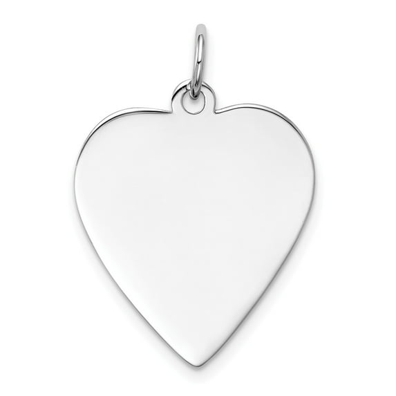 FB Jewels 14k White Gold Plain .011 Gauge Engravable Heart Charm