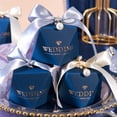 thumbnail image 4 of Luckyn 50 Pcs Navy Blue Diamond Pearl Wedding Candy Boxes Sweet Gift, 4 of 5