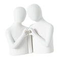 thumbnail image 3 of Estatua abstracta de pareja, adorno de escritorio, figura coleccionable en forma de corazón, amantes Blanco, 3 of 9