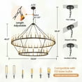 thumbnail image 2 of LovingAHome Black Gold Wagon Wheel Chandelier 60" Wide Farmhouse Rustic 54-Light Fixture for Living Room Foyer Entryway, 2 of 9