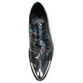 thumbnail image 4 of Santimon Men Genuine Leather Dress Shoes Printed Patent Oxford Shoes Crack Silver 5.5 US, 4 of 7