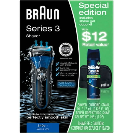Braun Series 3 340s Wet & Dry Shaver, 6 pc