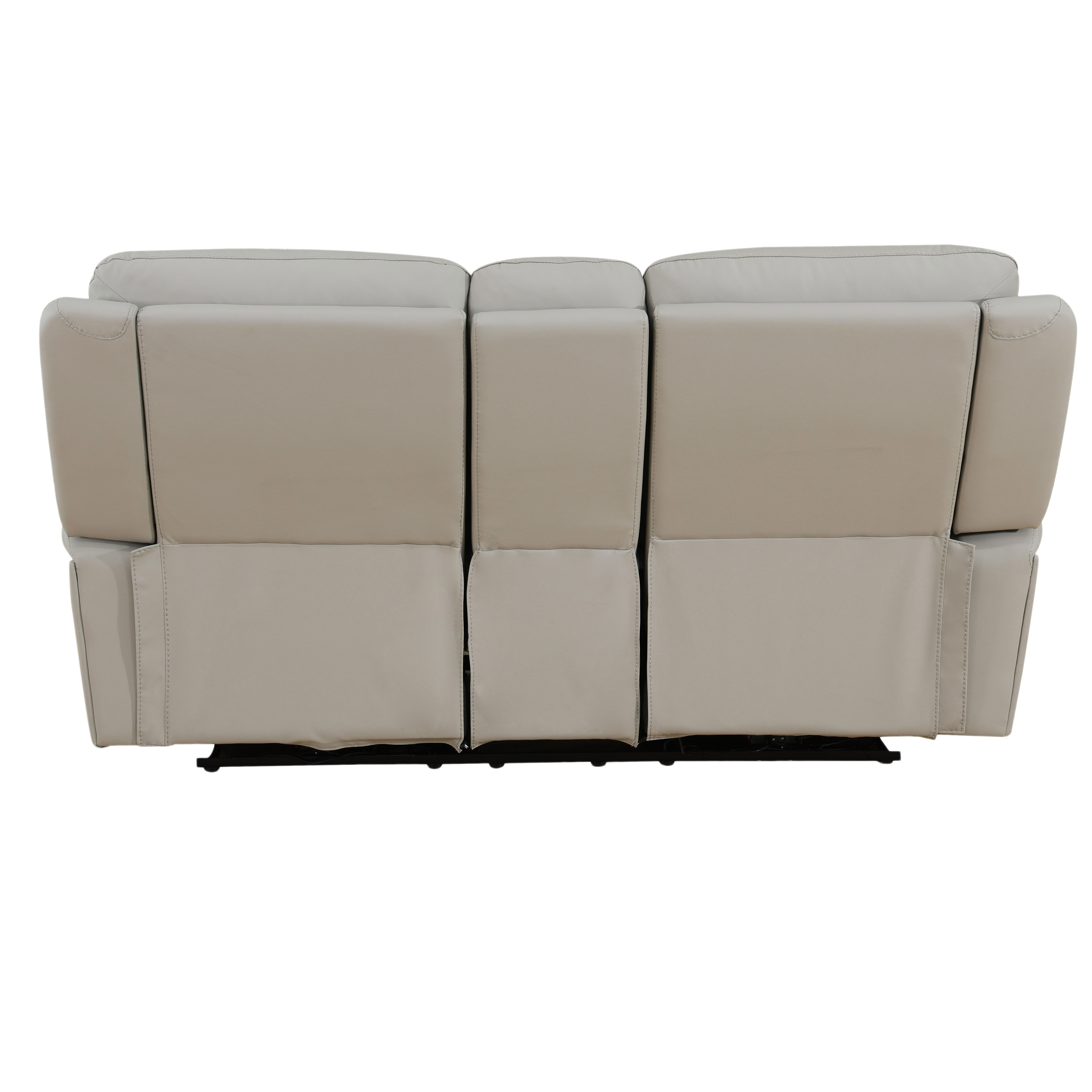 MAYEERTY 2-Seater Recliner, Genuine Leather Loveseat Sofa with Storage & Cup Holder for Living Room