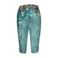 thumbnail image 4 of LEBONYARD Women's Shorts for a Cool and Comfortable Summer,Women's Summer High Waisted Printing Capris Matching Slim Fitting Yoga Gym Pants Multicolor L, 4 of 5