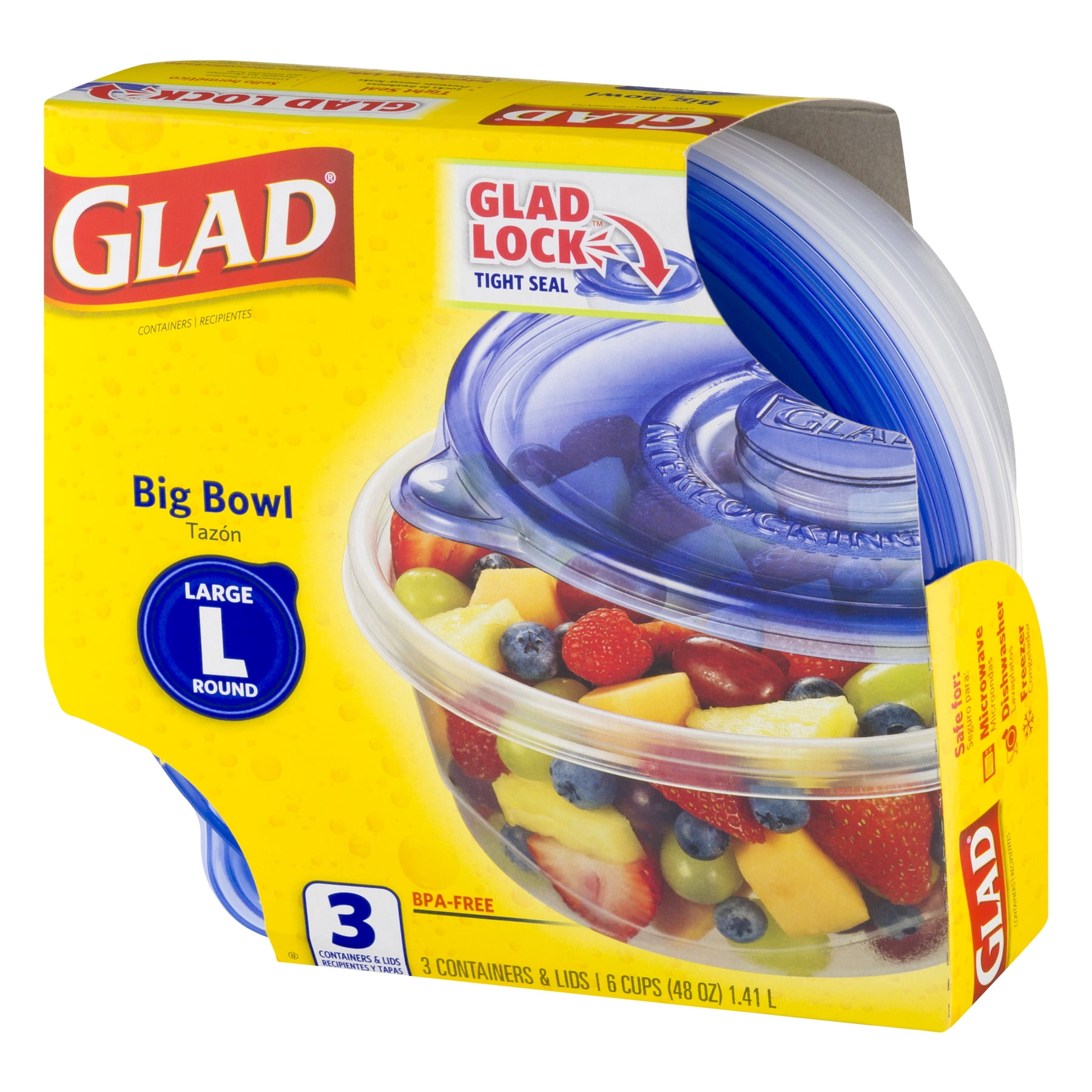 Glad Holiday Edition With Silver Lids 4 Round Bowls