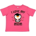 thumbnail image 3 of Inktastic I Love My Mom with Cute Penguin and Hearts Girls Toddler T-Shirt, 3 of 5