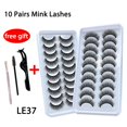 thumbnail image 1 of LE 3D 10 pares 100% pestañas de visón volumen dramático pestañas postizas esponjosas suaves y tenues Faux Cils pestañas postizas largas naturales al por mayor Tan Jianjun unisex, 1 of 2