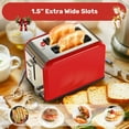 thumbnail image 6 of YSSOA Stainless Steel 2 Slice Toaster, 6 Browning Setting and Bagel/Defrost/Cancel Functions, Retro Compact Oven, Extra Wide Slot, Removable Crumb Tray, Red, 6 of 7