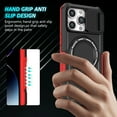 thumbnail image 2 of for iPhone 16 Pro Case with Camera Sliding Cover, [Compatible with MagSafe] with Magnetic Ring Kickstand, Military Grade Heavy Duty Protection Phone Case for iPhone 16 Pro, Red + Black, 2 of 10