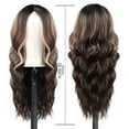 thumbnail image 2 of Little Lace Gradual Color Long Curly Hair Wig with Natural Medium Part Wavy Synthetic Headwear for Women, 2 of 7