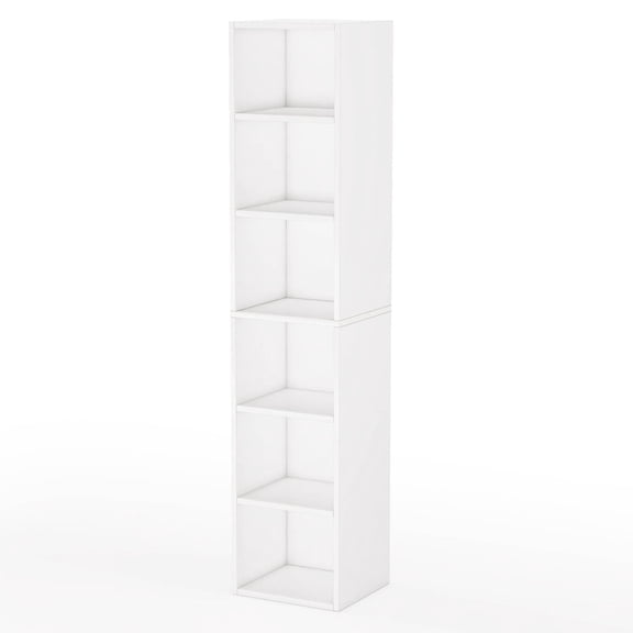 Tribesigns 70.9" Tall Narrow Bookshelf, 6-Tier Cube Bookcase, White