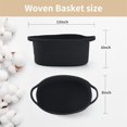 thumbnail image 3 of Brown Woven Cotton Rope Storage Basket with Lace Trim, Collapsible Toy Organizer, 13" D x 8" W x 6" H, Decorative Basket for Nursery,Black, 3 of 8