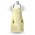 thumbnail image 3 of Honey Bee Apron, Buzzing Flies Forming a Heart Drawn by Hand, Unisex Kitchen Bib with Adjustable Neck for Cooking Gardening, Adult Size, Pale Yellow Champagne, by Ambesonne, 3 of 4