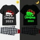 thumbnail image 1 of Pijama navideño a juego para toda la familia, conjunto de ropa de dormir con gorro navideño brillante, color negro, 2023, 1 of 4