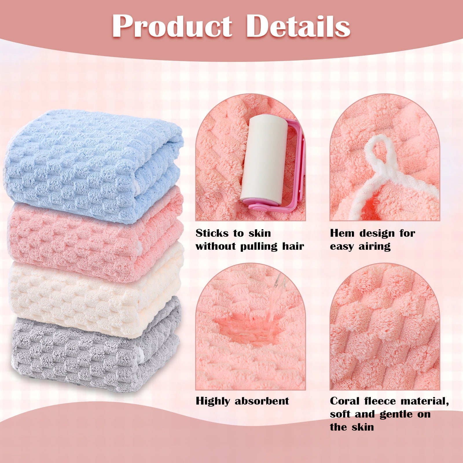 Highly absorbent microfiber towel details