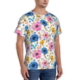 thumbnail image 2 of Qekee Rose Flowers Classic Fit T-Shirt Men's Shirt Men's Tight Short Sleeves for Exercise, Running, Mountaineering - Rose Flowers, 2 of 9