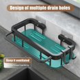 thumbnail image 3 of Escurridor de platos de pared, diseño de drenaje rápido, cesta hueca, organizador de ducha resistente, acero inoxidable resistente a la oxidación, para cocina y baño, color negro, 3 of 5