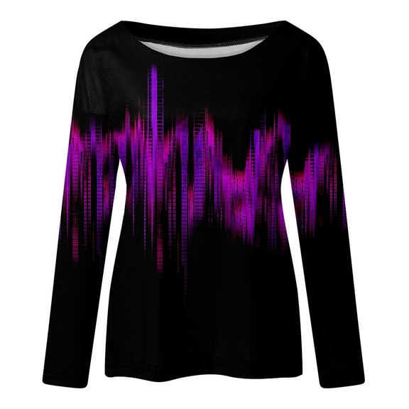 Aayomet Long Sleeve Tee Shirts For Women Women's Crewneck Shirts Causal Long Sleeve Slim Fit Underscrub Winter Basic Tee Tops,Purple M