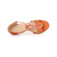 thumbnail image 4 of BLISSFUL STEP Women's Rhinestone Ankle Strap Open Toe Stiletto Heels Sandals Orange (Size 10), 4 of 6