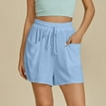 thumbnail image 4 of Xysaqa Women's Wide Leg Shorts Loose Fitted Casual Comfy Drawstrig Elastic High Waist Shorts Pull on Lightweight Summer Beach Shorts with Pockets S-2XL, 4 of 9