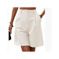 thumbnail image 3 of Women's Elegant Dressy Shorts Pleated Wide Leg High Waisted Shorts, 3 of 6