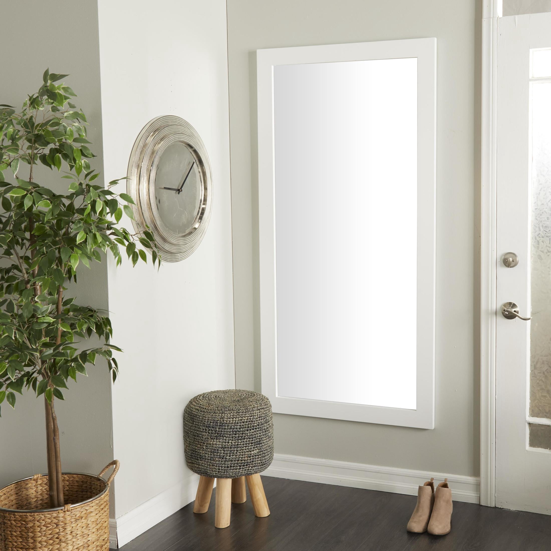 DecMode 33" x 65" White Wall Mirror