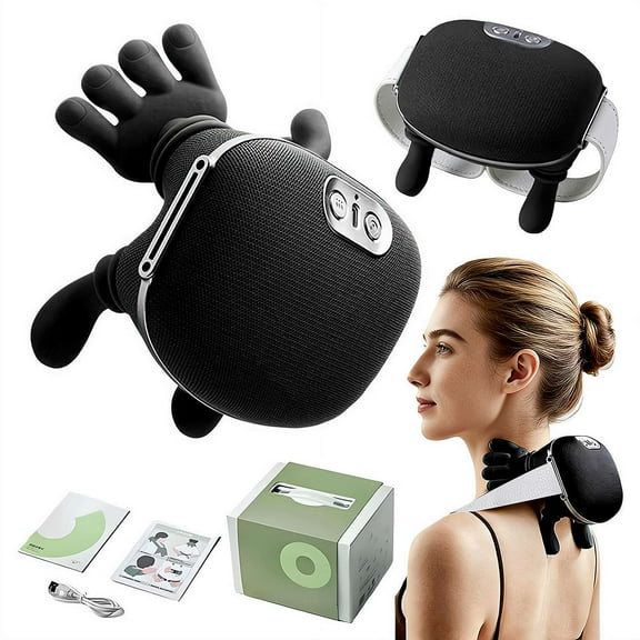 Neck Massager with Hands, Bionic Back and Shoulder Massager with Heat, Portable Electric Heated Shiatsu Massager with Simulated Hand Design for Neck