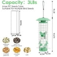 thumbnail image 3 of Birdkiss Squirrel-Proof Bird Feeder, Metal Mesh Bird Feeders for Outdoors Hanging, 3lbs Large Capacity Squirrel-Proof Wild Bird Feeders with Gravity Protection, 3 of 8
