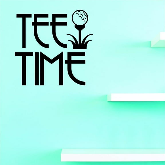 Custom Decals Tee Time Wall Art Size: 18 X 18 Inches Color: Black
