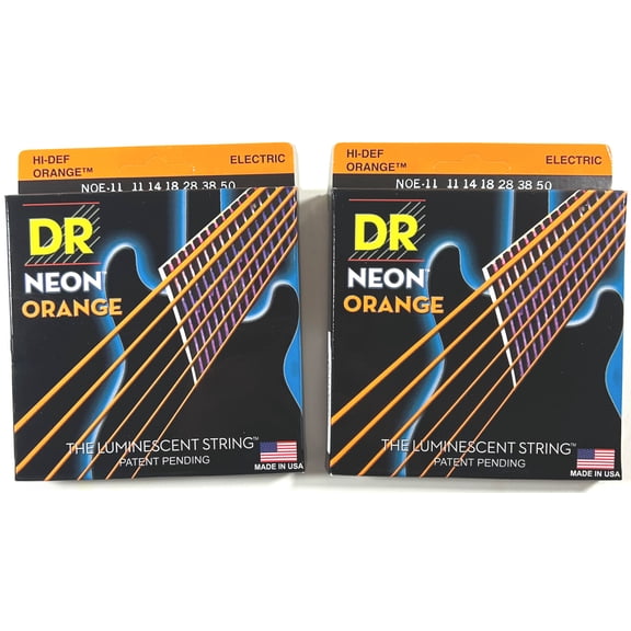 DR Strings Guitar Strings 2 Sets Electric Neon Orange 11-50 Heavy