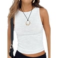 thumbnail image 2 of Coduop Women's Sleeveless Crew Neck  Tank Tops Solid Slim Fit Vest Crop Tops, 2 of 6
