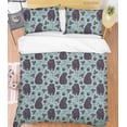 thumbnail image 1 of 3D Hand Drawn Animal Bear Floral Leaf Quilt Cover Set Bedding Set Duvet Cover, 1 of 3