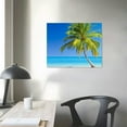 thumbnail image 4 of ONETECH  Wall Art Canvas Painting Palms and Beach A Beach With Palm Trees on White Beaches and Blue Oceans Picture Poster Print Framed and Stretched Ready to Hang for Living Room Bedroom, 4 of 5