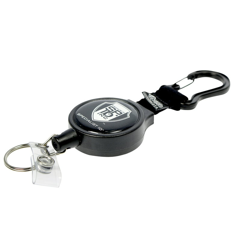 5 Pack - Heavy Duty Badge Reel with Badge Holder & Key Ring
