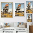 thumbnail image 4 of Designart "Gold Oil Rigs landscapes In Texas II" Cityscapes Floater Framed Wall Decor, 4 of 7