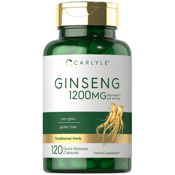 Ginseng | 120 Capsules | 1,200mg | Non-GMO and Gluten Free Supplement | by Carlyle