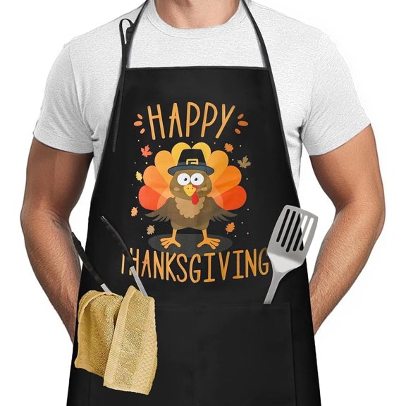Holiday Apron Funny Holidays Apron Large Cooking Chef Apron for Men With Pockets Frying Aprons for Adults