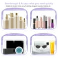 thumbnail image 6 of Clear Travel Toiletry Bag TSA Approved, FITDON 3PCS Portable Makeup Bag with Zipper Waterproof Quart Size Bag Carry on Airport Airline Compliant Bag, Purple, 6 of 7