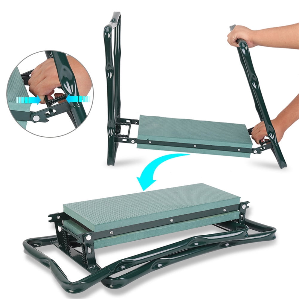 2-IN-1 Garden Kneeler Folding Gardman Thicken Padded Seat Stool with Gardening Work Tool Bag