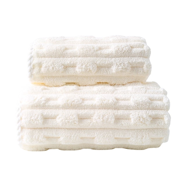 Fleece Face Towel Thickened Soft Absorbent Washcloth for Daily Use, Easy Care Towel with Hanging Loop